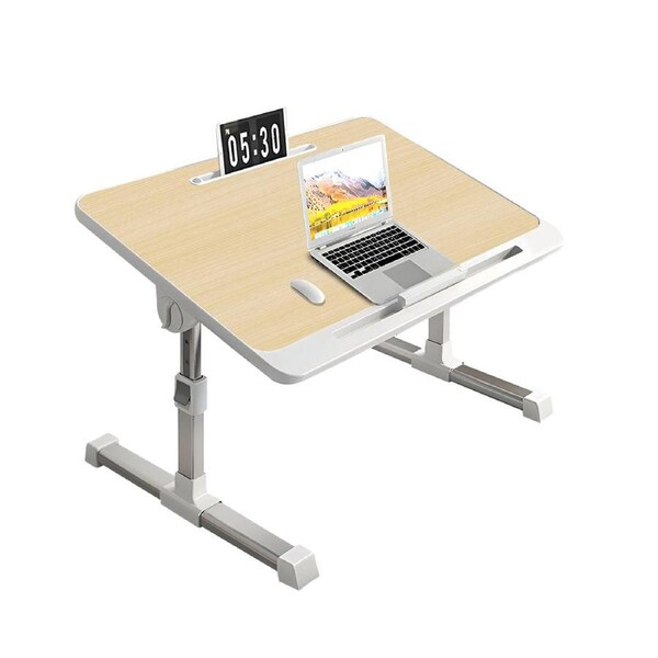 SOGA 60X40cm Wood Small Laptop Bed Portable Foldable Study Table Adjustable