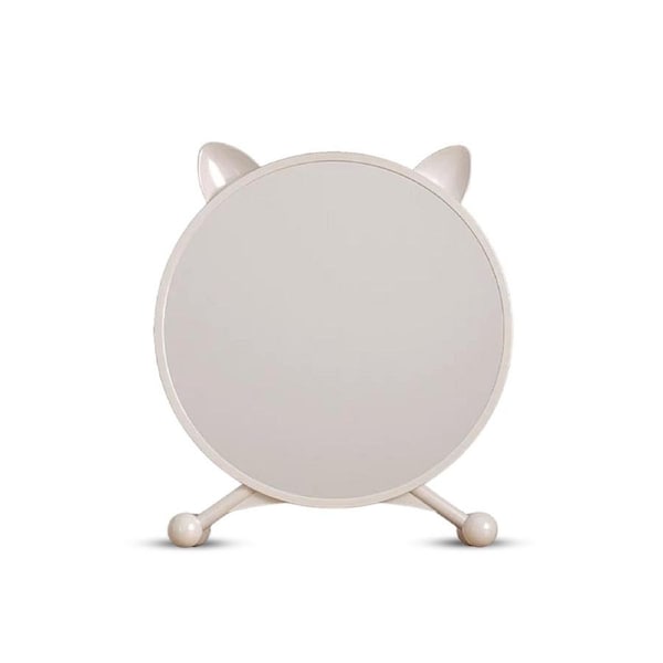 SOGA 30cm White Smart Makeup Bedroom Table Mirror Cat Ear Style No LED Light