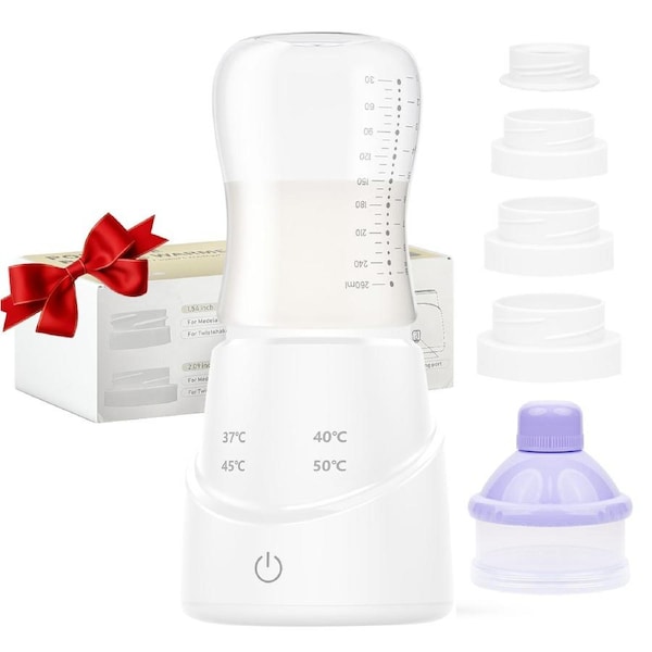 YOPOWER Portable Milk Bottle Warmer, Rechargeable Travel Bottle Warmer with 4 Adapters