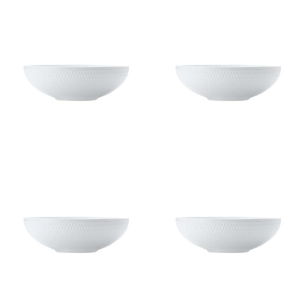 4x Maxwell & Williams White Basics Porcelain 18.5cm Diamond Coupe Bowl Tableware