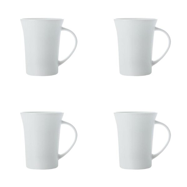 4x Maxwell & Williams Fine Bone China 380ml Cashmere Flared Mug Coffee Cup White
