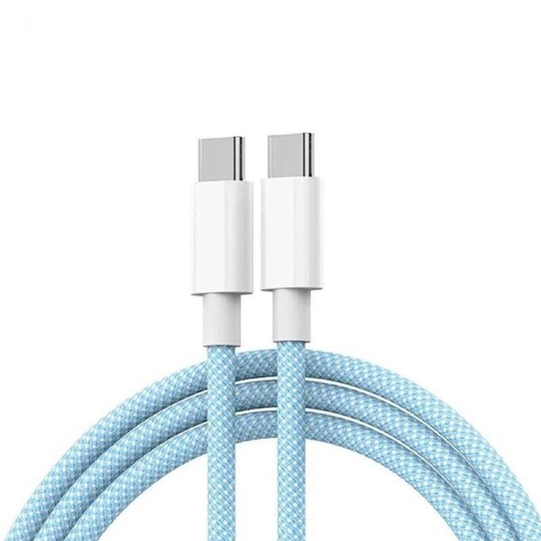 60W Fast Type C to USB C 1m/3ft Cable Charger For iPhone 15 Series - Blue