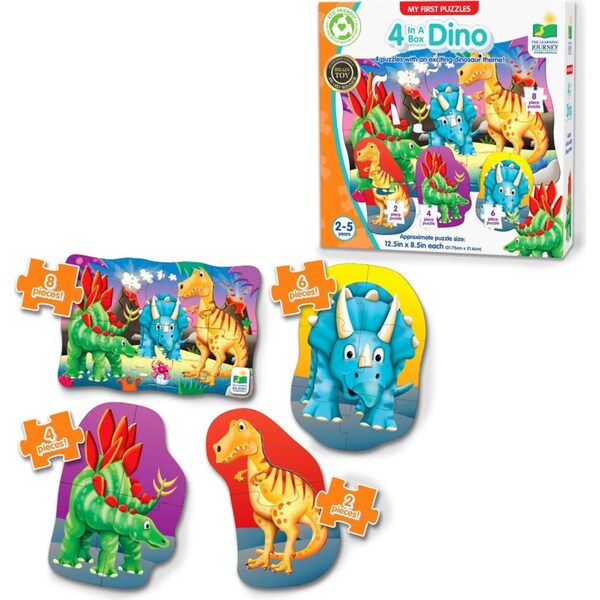 Learning Journey My First Puzzle Sets 4-In-A-Box Kids Fun Puzzles Dino 2-5y