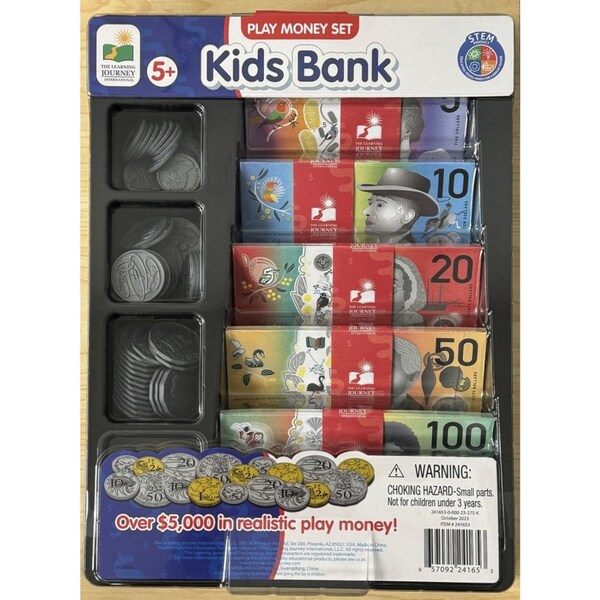 Learning Journey Kids Bank Play Money Set Kids/Children Fun Activity Toy 5-8y