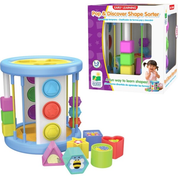 Learning Journey Pop & Discover Shape Sorter Kids Fun Educational Toy 1-3y
