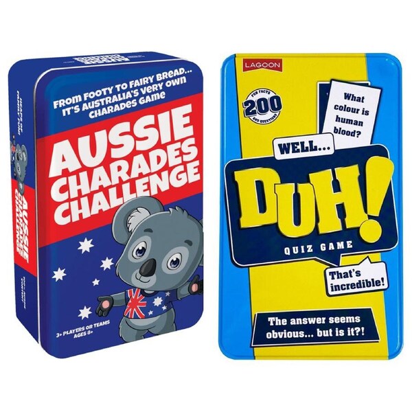 University Games Aussie Charades/Lagoon Well…Duh! Challenge Tin Kids Fun Toy 8+