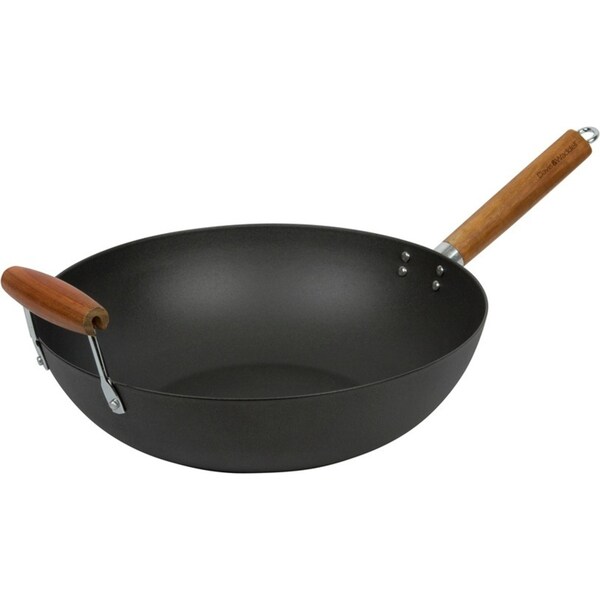 Davis & Waddell Lotus Rock Non-Stick Stir Frying pan Wok 50x35cm Black/Natural