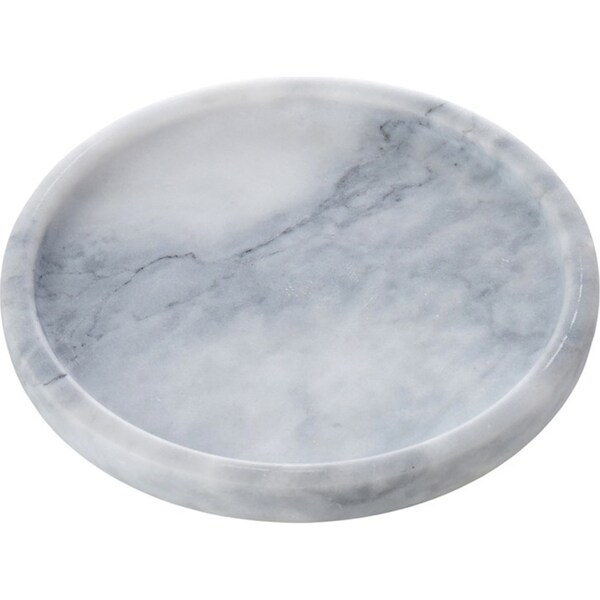 Davis & Waddell Nuvolo Round Marble Finger Food Serving Tray 20x20cm White/Grey