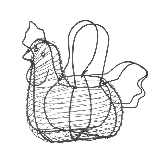 Davis & Waddell Chicken Egg Basket Holder Storage Kitchen Organiser 35x28cm BLK