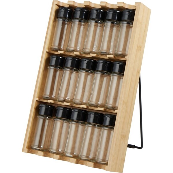 15pc Davis & Waddell Canister Spice Jar w/ Display Rack Holder 37x24cm Natural