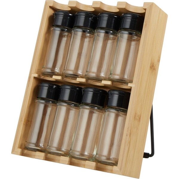 8pc Davis & Waddell Canister Spice Jar w/ Display Rack Holder 25.5x20cm Natural