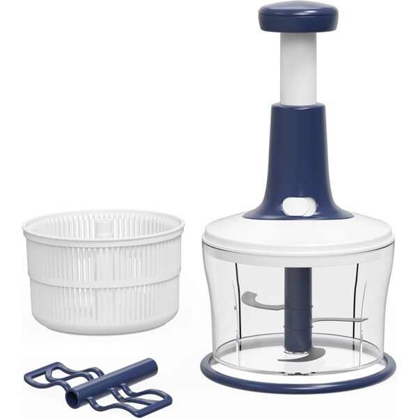 Davis & Waddell 3in1 Mini Salad Spinner/Chopper/Beater Mixer 1L/29cm White/Blue