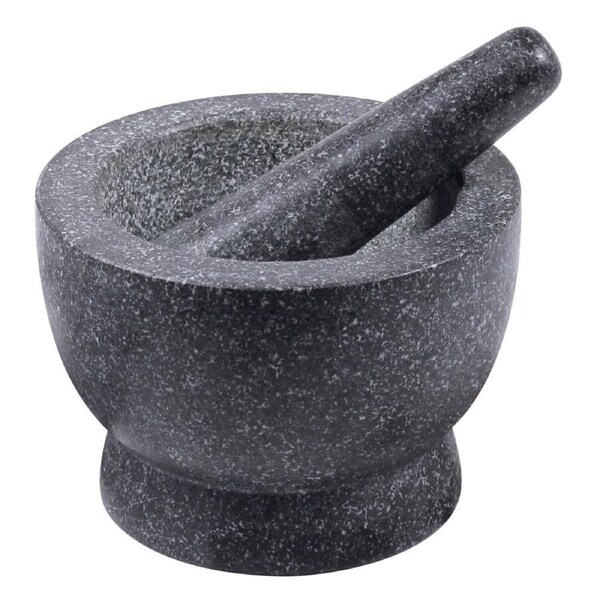 Davis & Waddell Traditional Granite Mortar & Pestle Herb Pounder 17x12cm Grey
