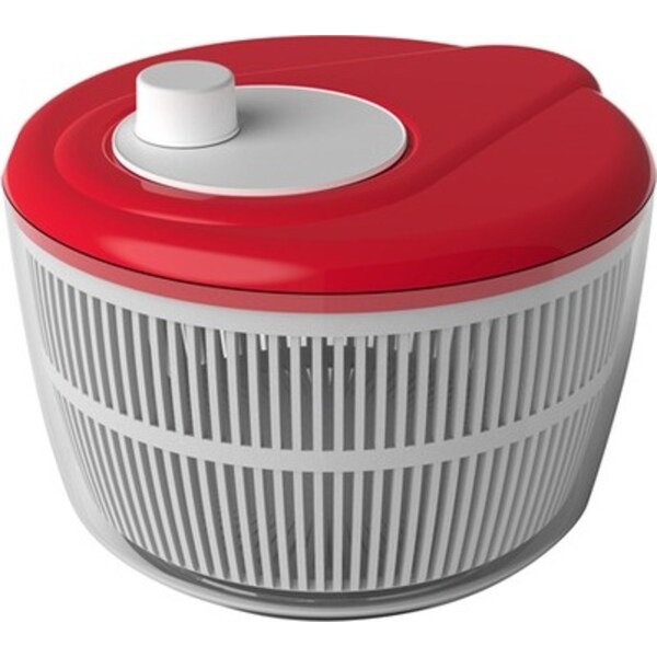 Davis & Waddell Salad Spinner Bowl 25x18cm Lettuce/Vegetable Dryer White/Red