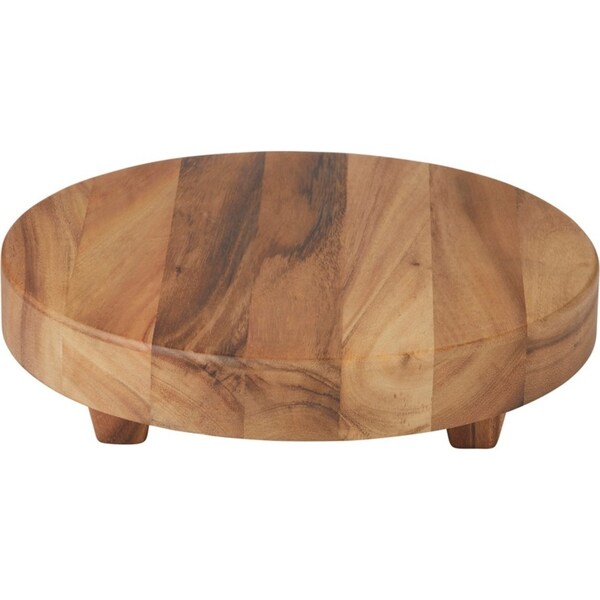 Davis & Waddell Arden Acacia Wood Footed Round Board Food Holder 33x33cm Natural