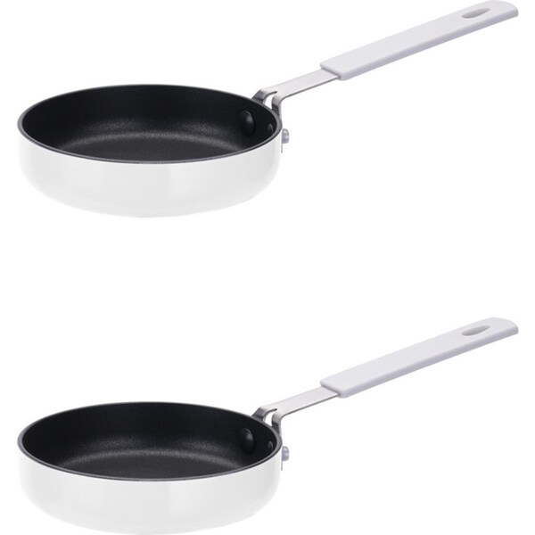 2x Davis & Waddell Mini Non-Stick Stir Frying Pan Induction/Gas 14x3.2cm Assort