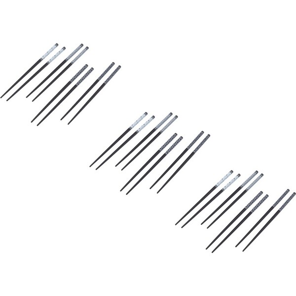 3x 4pc Davis & Waddell Bamboo Reusable Chopsticks Set Pairs 22x1cm Black/White