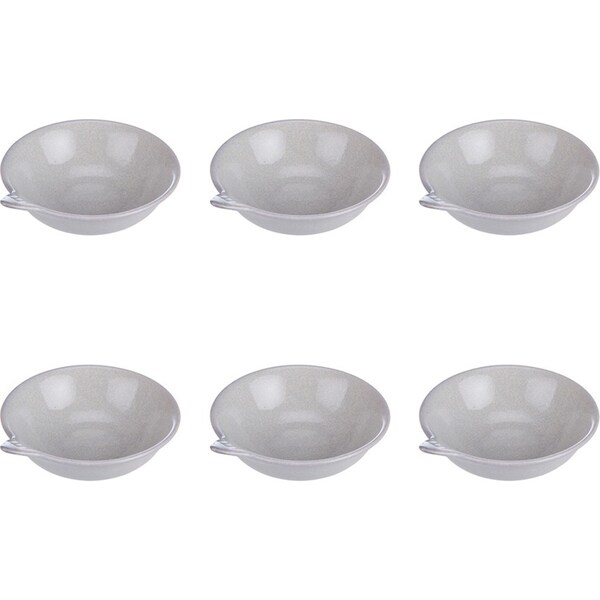 6x Davis & Waddell Nori Porcelain Bowl Dinnerware W/ Handle 14cm Light Grey