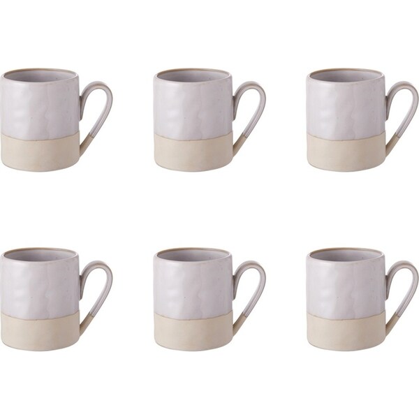 6x Davis & Waddell Stoneware Mug w/ Handle Milk/Coffee/Tea Cup 12cm/400ml White