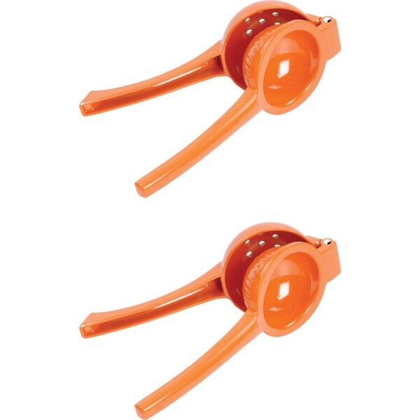 2x Davis & Waddell Metal Citrus/Lime/Lemon Squeezer Manual Juicer 23x9cm Orange