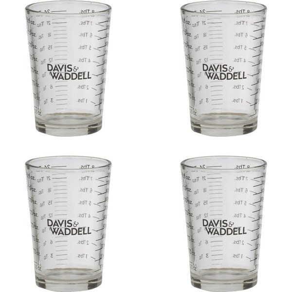 4x Davis & Waddell Essentials Glass Measuring Cup Baking/Cooking 6x8.5cm Clear