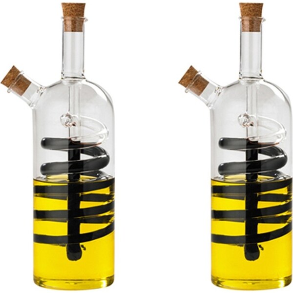 2x Davis & Waddell Spiral Oil/Vinegar Glass Bottle Container 7x23cm CLR/Natural