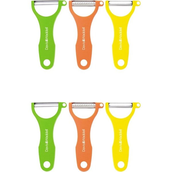 2x 3pc Davis & Waddell Peeler Standard/Julienne/Serrated Set 13cm Multi-Coloured