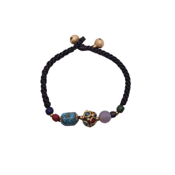 Ethnic Style Handmade Bracelet Color Stone Sky Bead Fashion Round Bead Bracelet