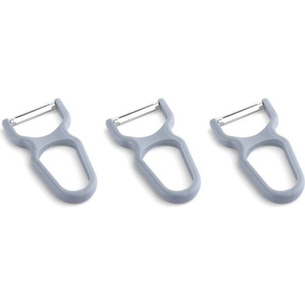 3x Davis & Waddell Smooth Glide Fruit/Vegetable Stainless Steel Peeler 12cm Asst