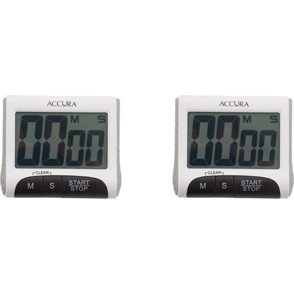 2x Davis & Waddell Accura Professional Digital Timer 99 Min 59 Seconds 8x3cm WHT