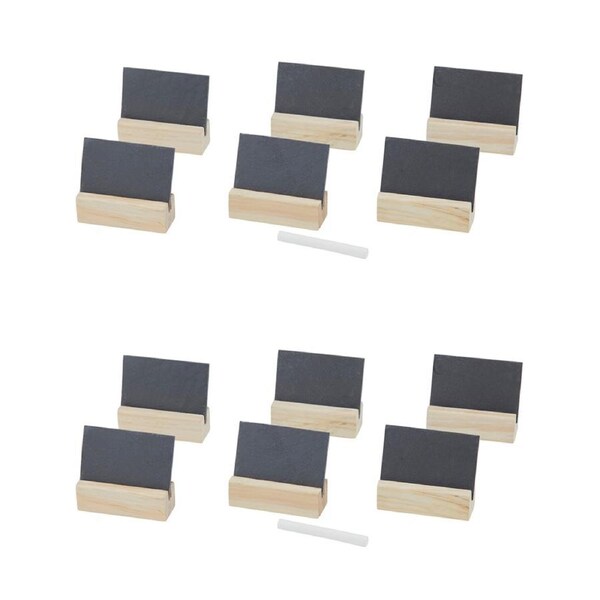 2x 7pc Davis & Waddell Slate w/ Wood Name Plate Board Set 8x7cm Multi-Coloured