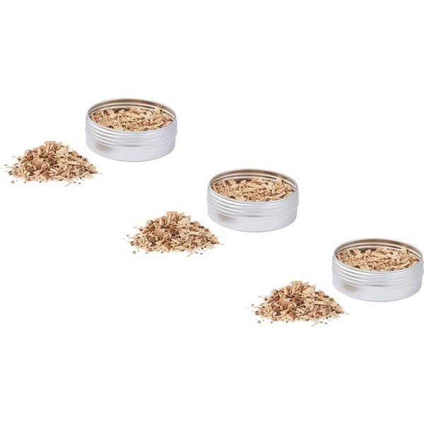 3x Davis & Waddell Apple Woodchips For Food Infusion Smoke Effect 7x7cm Natural