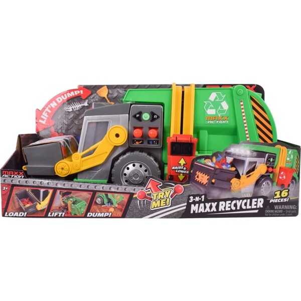 MAXX Action Motorized 3-in-1 Recycle Truck w/ Lights & Sounds 15 Accessories