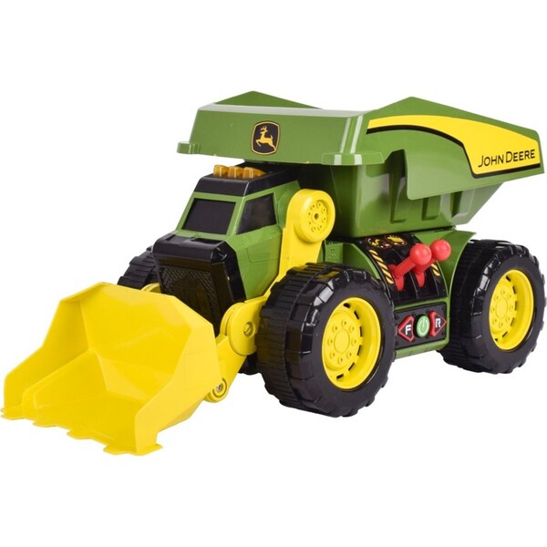 John Deere 2-N-1 Dig Rig Dump Truck & Loader w/ Lights/Sounds Motorized Drive