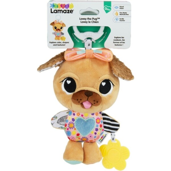 Lamaze Lovely the Pug Clip & Go Kids/Children Plush Sensory Soft Play Toy 0+