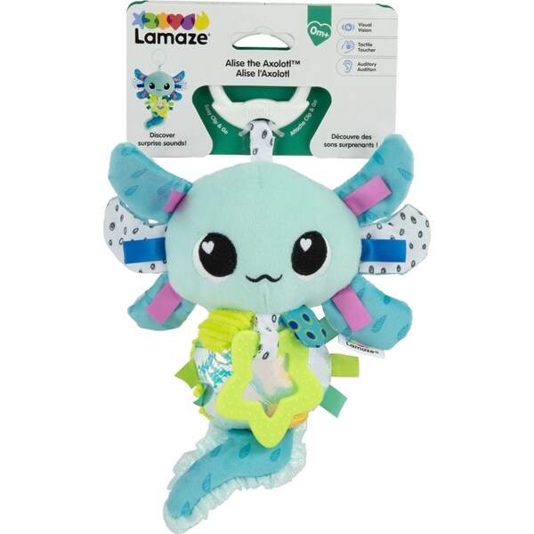 Lamaze Alise the Axolotl Clip & Go Kids/Children Plush Sensory Soft Toy 0+