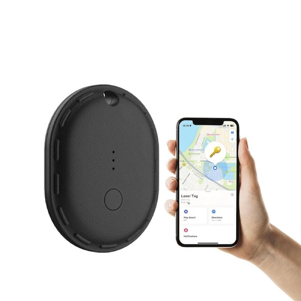 Laser Smart Tag - Apple Find My Compatible, Track Keys, Bags, Luggage, IPX7 Water-Resistant, Long-Lasting Replaceable Battery, Secure & Lightweight Design