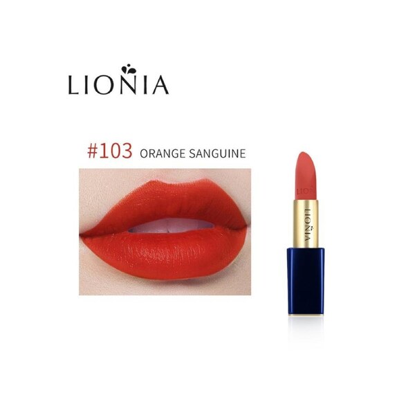 Lionia Velvet Smooth Luxe Lip Color 103 Orange Sanguine 3.8g (Expiry Date: 04/2026)