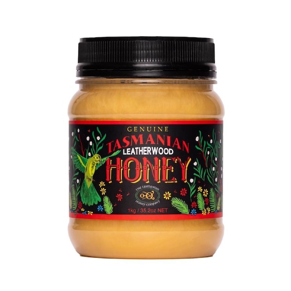 Tasmanian Honey Leatherwood Plastic Jar 1kg (Not For Sale In WA)