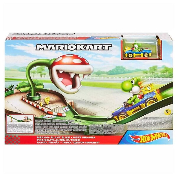 Hot Wheels Mario Kart Piranha Plant Slide Trackset with Yoshi