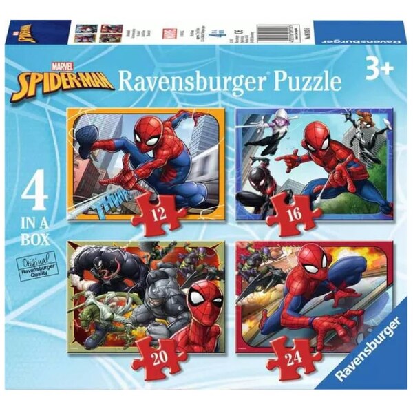 Ravensburger Marvel Spider-Man 4 In A Box Jigsaw Puzzle
