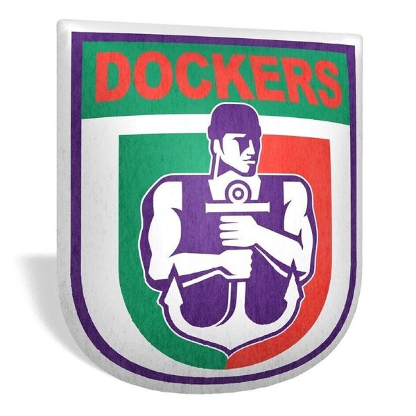 AFL Mascot Shaped Cushion - Fremantle Dockers - 35cm x 40cm - Pillow