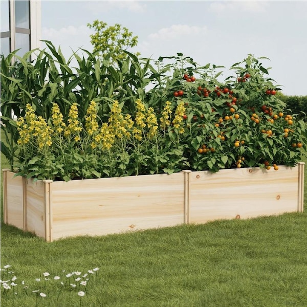 Livsip Garden Bed Set of 4 Raised Wooden Planter Box Container 120x45x45cm
