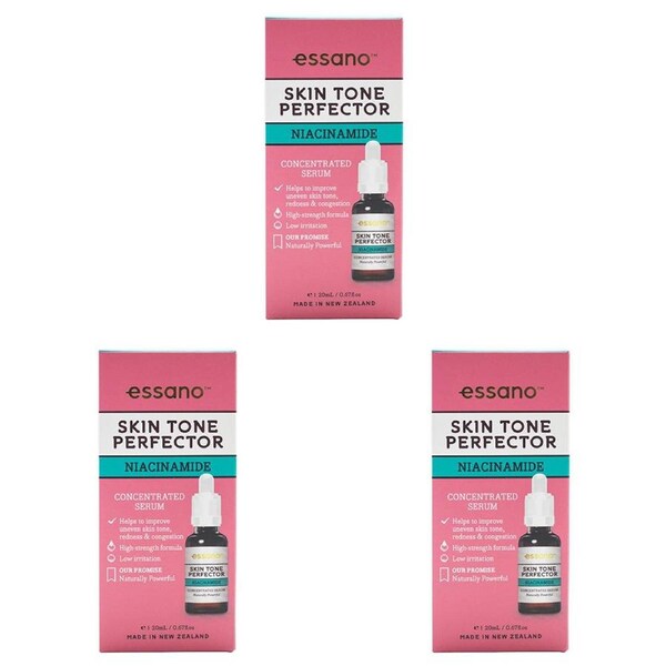 3x Essano Skin Tone Perfector Niacinamide Concentrated Serum Women Care 20ml