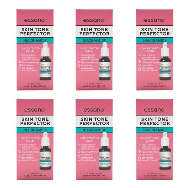 6x Essano Skin Tone Perfector Niacinamide Concentrated Serum Facial Care 20ml