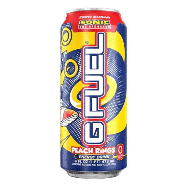 G Fuel Sonic Peach Rings Performance Energy Drink Can 473ml