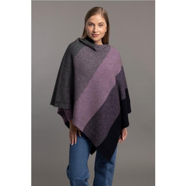 McDonald Possum Merino Ombre Womens Poncho-Twilight
