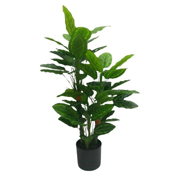 Premium Artificial Cordyline Fructicosa Green / Ti Plant 90cm