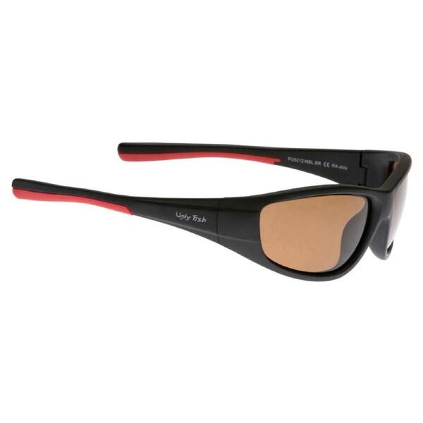 Ugly Fish PU5212 Unbreakable Black Frame/Brown Polarised Wrap Sunglasses