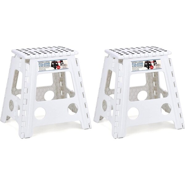 2x Living Today XL Folding Stool Home/Kitchen Folding Chair 39cm Assorted